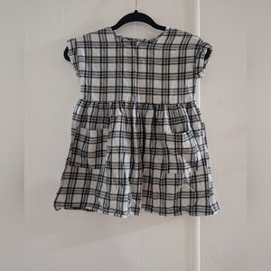 🎀$5 Stylish Checkered Kids Dress - Black and White